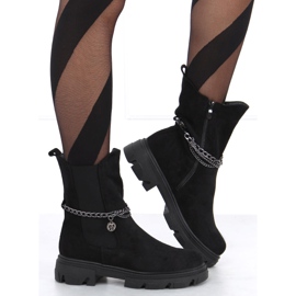 Sztyblety z wysoką cholewką Hilde Black czarne 1