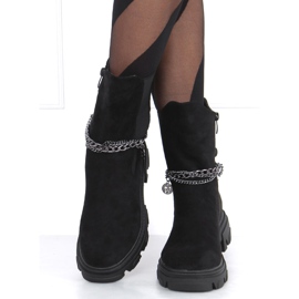 Sztyblety z wysoką cholewką Hilde Black czarne 2