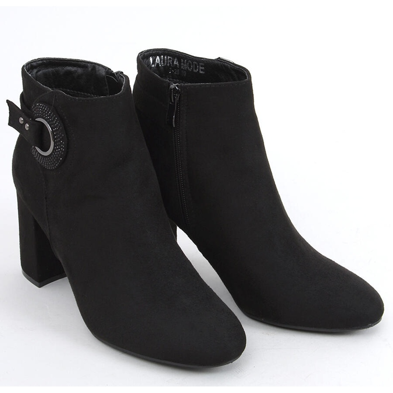 Botki na obcasie Polla Black czarne 2