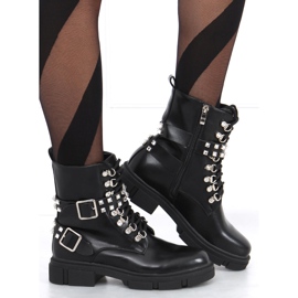 Botki z dżetami Lise Black czarne 1