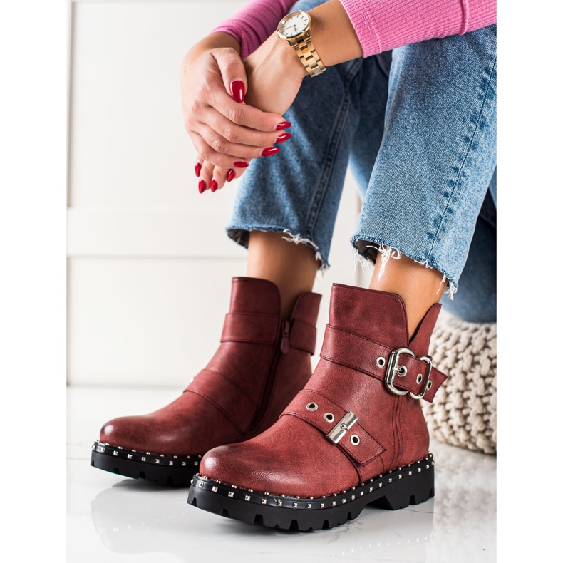 Janessa Workery Z Dżetami czerwone 1