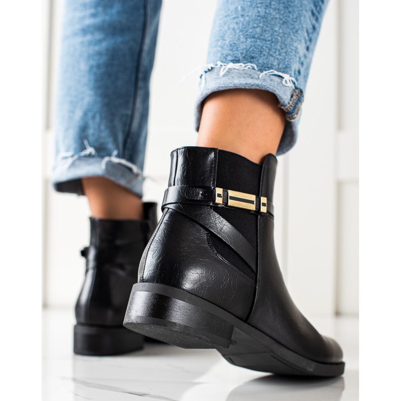 W. Potocki Eleganckie Czarne Botki Potocki 1