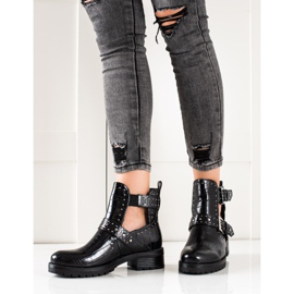 Bestelle Workery Z Ozdobą Sprzączką czarne 2