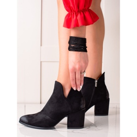 W. Potocki Zamszowe Botki Potocki czarne 2