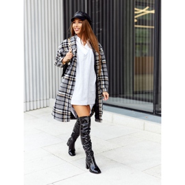 PS1 Kozaki Na Słupku Lateksowe Czarne Macey 1