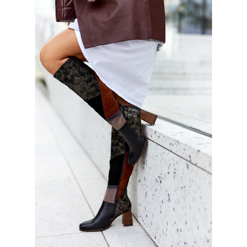 Kozaki Na Suwak Maciejka Brązowe 05240-02 czarne 1