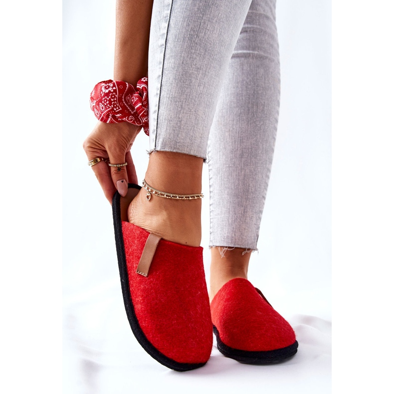 Big Star Papcie Damskie Domowe Panto Fino II267002 Czerwono-Brązowe 1