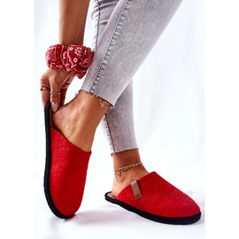 Big Star Papcie Damskie Domowe Panto Fino II267002 Czerwono-Brązowe 2