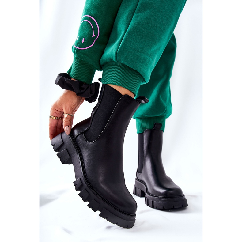 Wysokie Botki Sztyblety Czarne Hallam 1