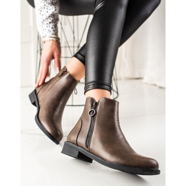 TRENDI Modne Brązowe Botki 1