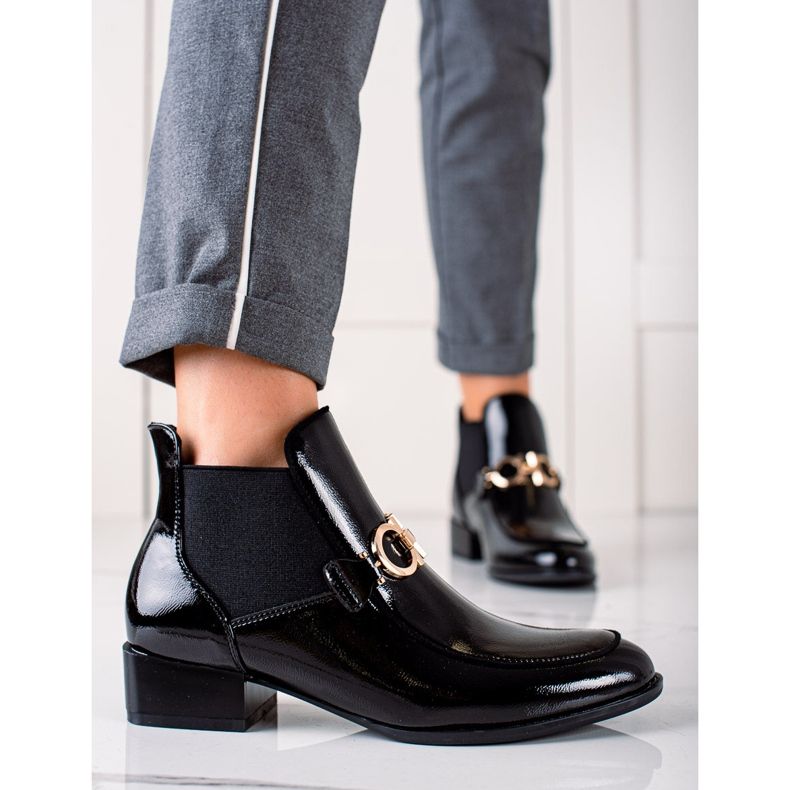 W. Potocki Botki Potocki czarne złoty 1