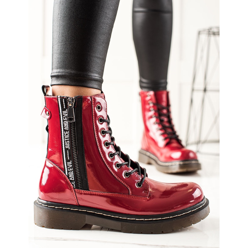 W. Potocki Czerwone Lakierowane Traperki Potocki 1