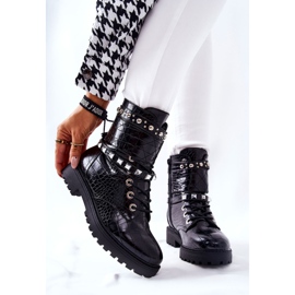 PG1 Ocieplane Botki Workery Z Ćwiekami Czarne Nephele 1