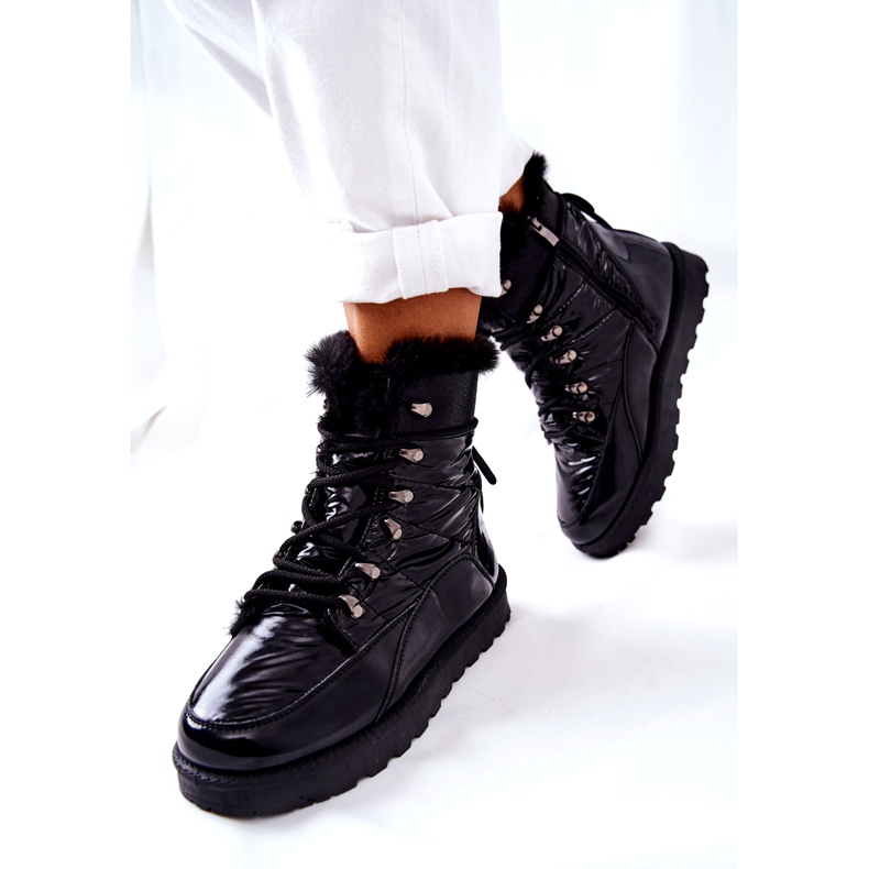 POTOCKI Wysokie Śniegowce Ocieplane Futerkiem Czarne Sneezy 1