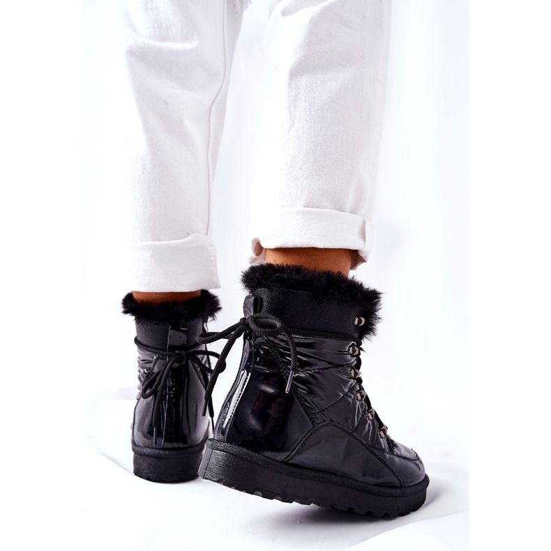 POTOCKI Wysokie Śniegowce Ocieplane Futerkiem Czarne Sneezy 6