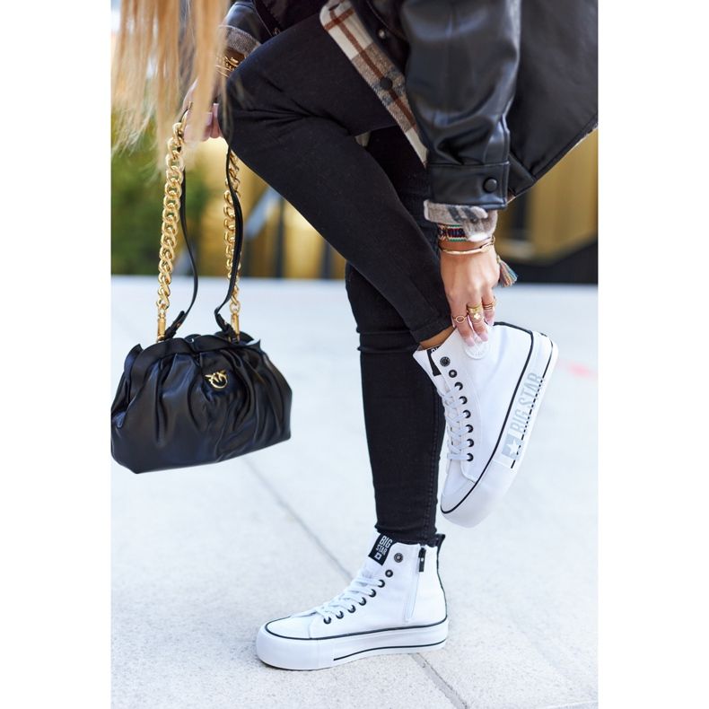 Wysokie Trampki Na Platformie Big Star II274014 Białe 1