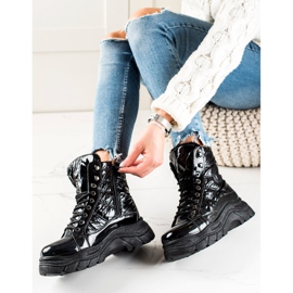 Czarne Botki Na Platformie VINCEZA 2