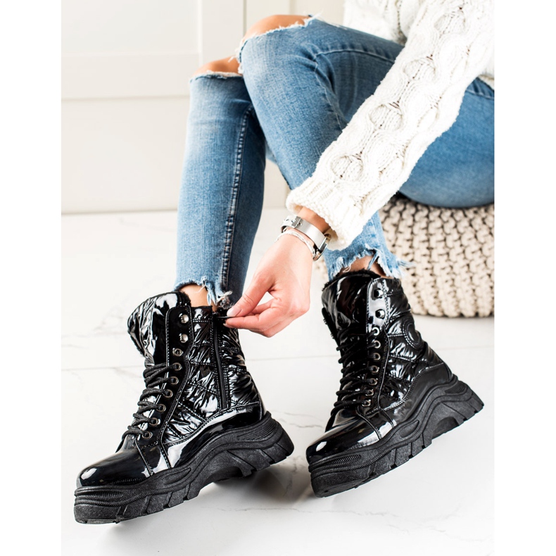 Czarne Botki Na Platformie VINCEZA 2