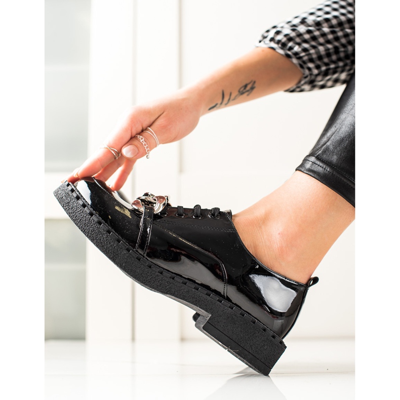 TRENDI Modne Czarne Półbuty 1