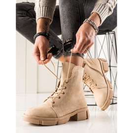 Goodin Zamszowe Workery beżowy 1