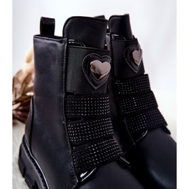 PA1 Dziecięce Botki Ocieplane Futerkiem Czarne Miraven 1