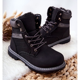 PA1 Dziecięce Traperki Ocieplane Czarne Graves 2