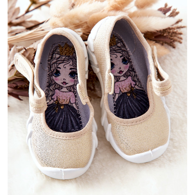 BEFADO S.A. Papcie Baleriny Inblu Błyszczące 109P224 Złote 1