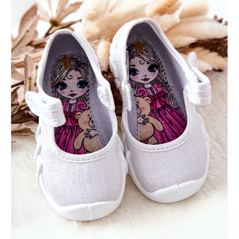 BEFADO S.A. Papcie Baleriny Inblu Błyszczące 109P222 Srebrne 1