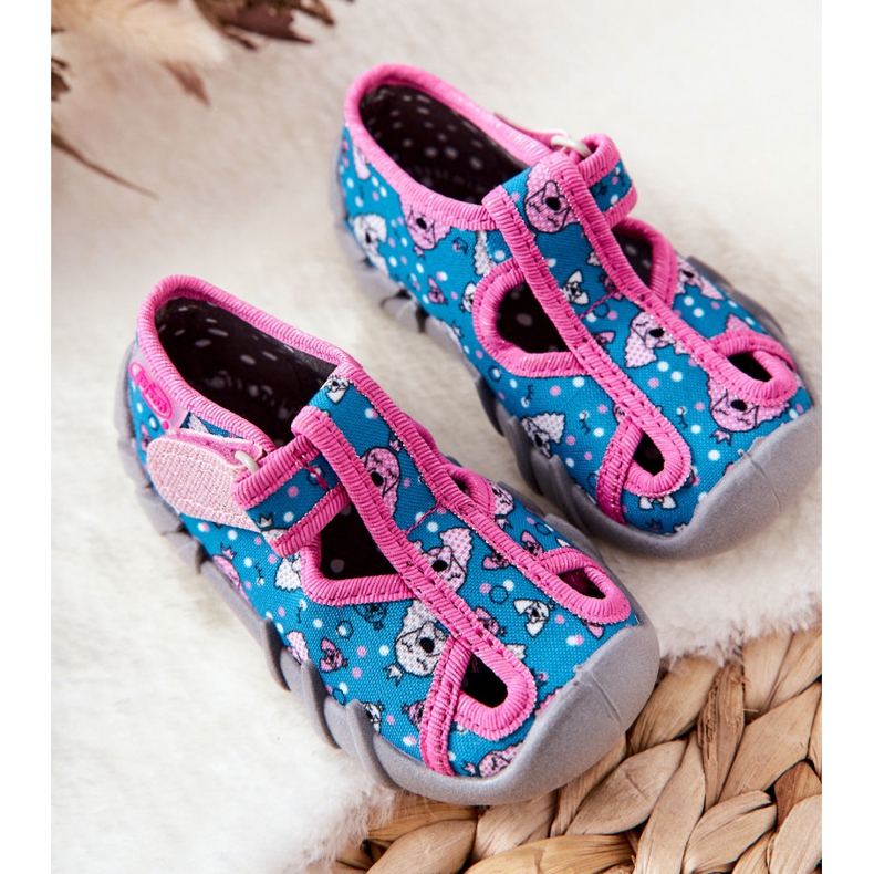 BEFADO S.A. Buty Papcie Inblu Na Rzep 190P100 Niebiesko-Różowe niebieskie 1