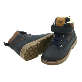 Workery Ocieplane Futerkiem American Club GC29/21 Granatowy brązowe granatowe 4