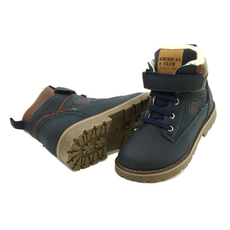 Workery Ocieplane Futerkiem American Club GC29/21 Granatowy brązowe granatowe 4