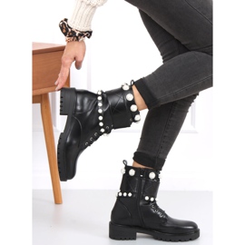 Workery z perełkami Gabo Black czarne 1