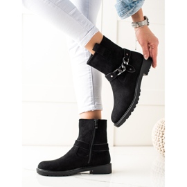 Klasyczne zamszowe workery czarne 1