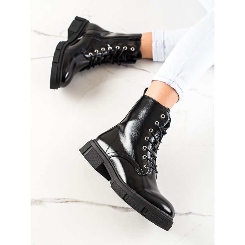 Sznurowane Botki Sergio Leone czarne 1