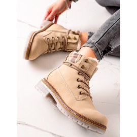 Goodin Ocieplane Traperki Z Eko Skóry beżowy 1