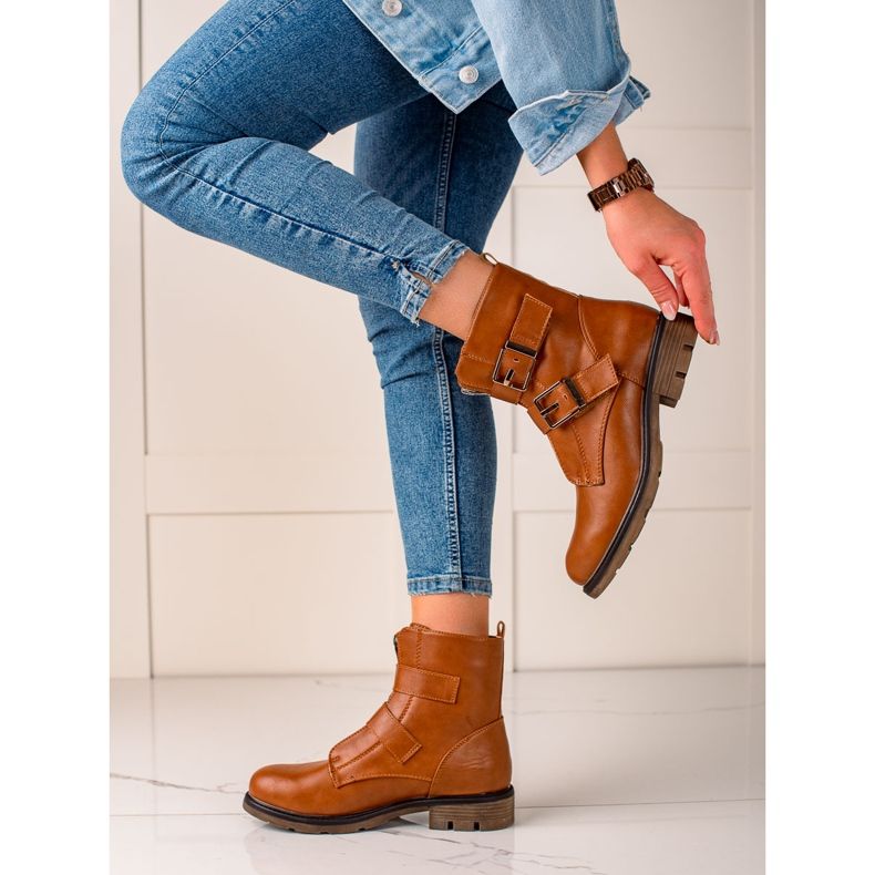 Kayla Brązowe Casualowe Workery 1