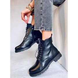 Workery sznurowane Ango Black czarne 1