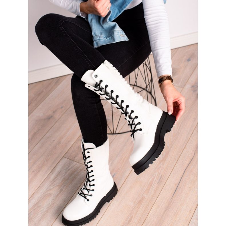 Seastar Białe Glany Z Eko Skóry 2