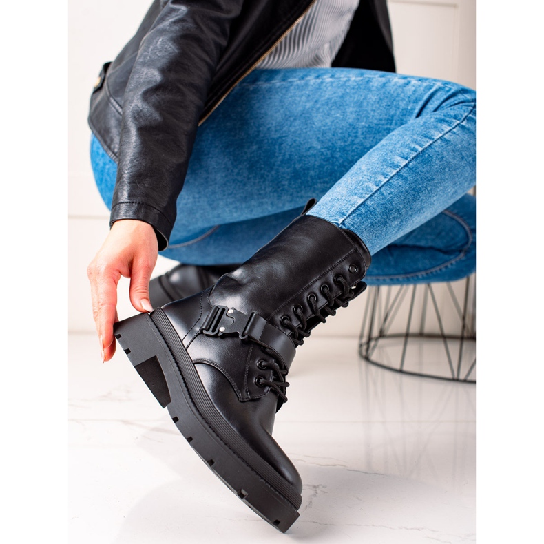 Seastar Czarne Workery Z Klamrą 2