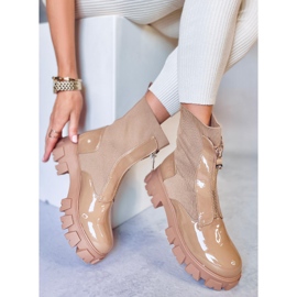 BM Workery ze skarpetkową cholewką Teksas Khaki wielokolorowe 1