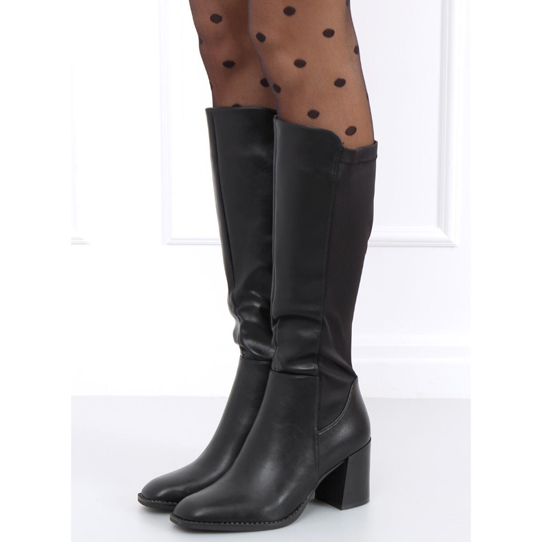 Kozaki na obcasie Ramona Black czarne 2