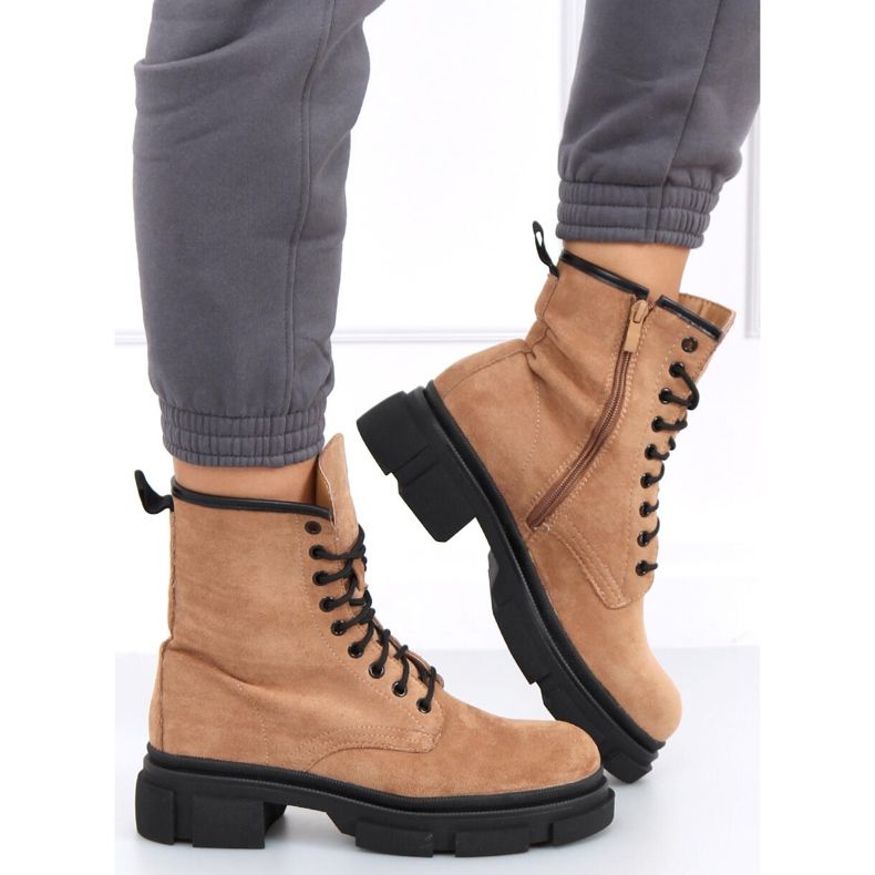 Workery zamszowe Dazy Khaki brązowe 1