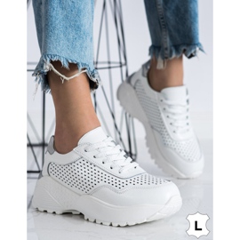 Goodin Modne Skórzane Sneakersy białe 3