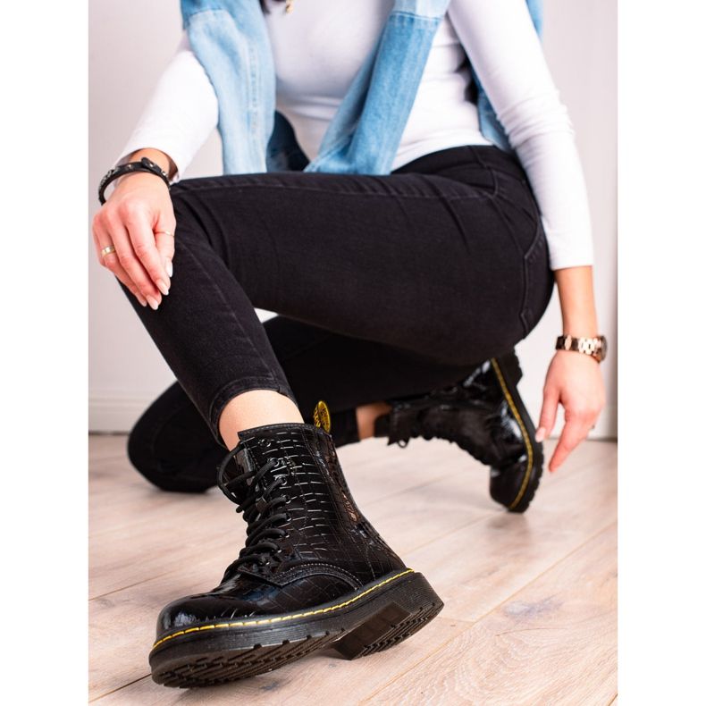 Filippo Ocieplane Skórzane Traperki czarne 1