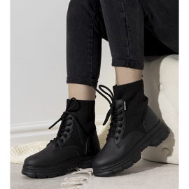 Czarne traperki damskie Laurie 1