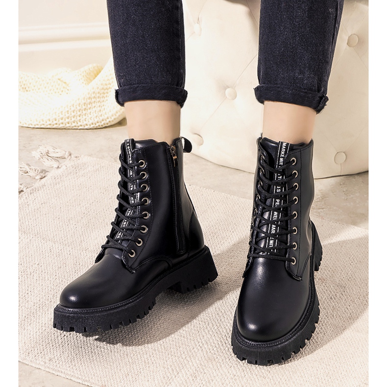 Czarne damskie botki ocieplane Cynthia 1