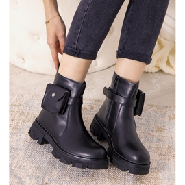 Czarne ocieplane botki z saszetką Millikin 1