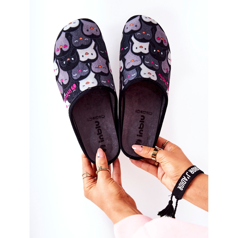 Inblu Papcie Klapki Befado Pingwinki 155D202 Czarne 1