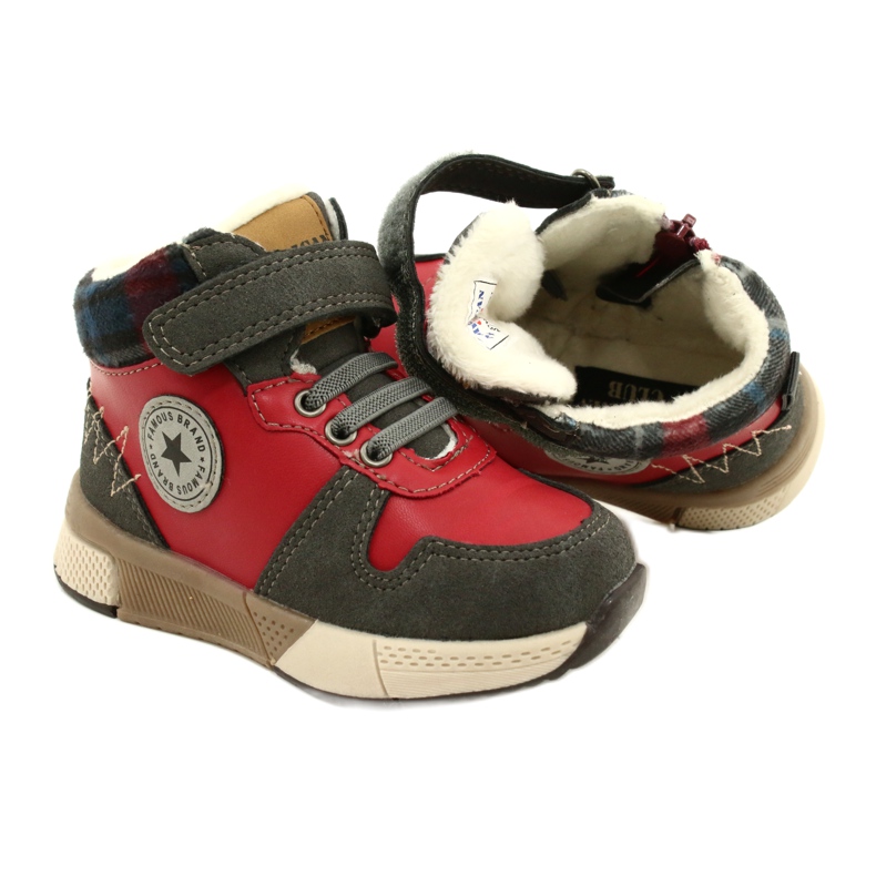 Chłopięce kozaczki z futerkiem  American Club GC27 czerwone 5