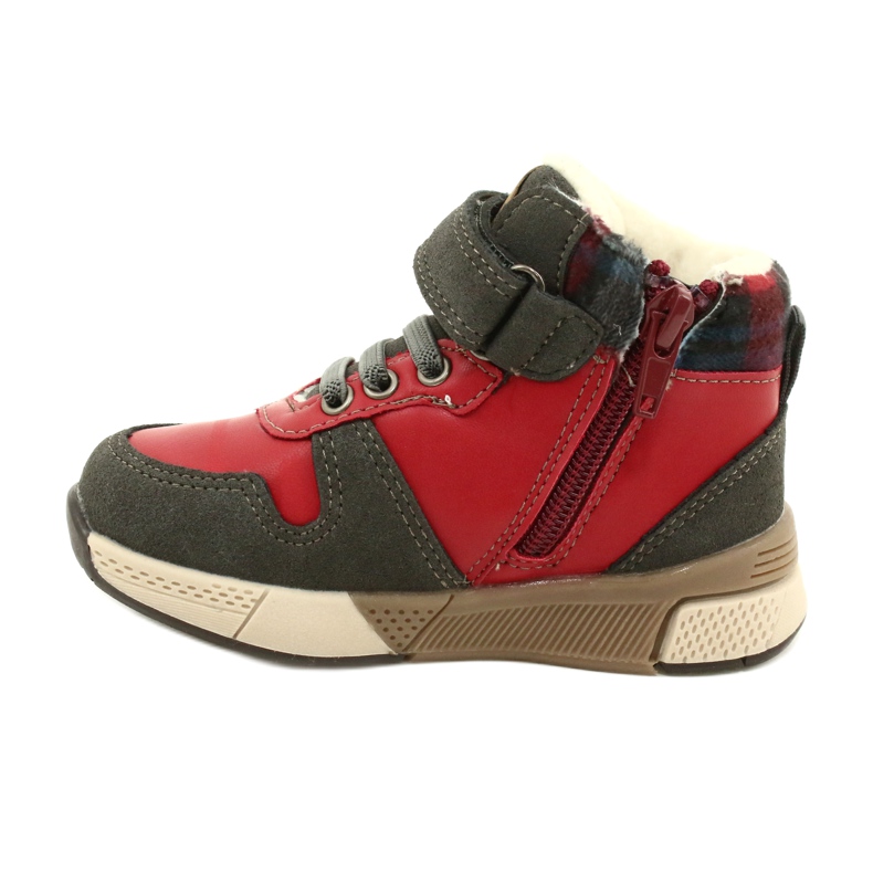 Chłopięce kozaczki z futerkiem  American Club GC27 czerwone 2